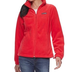 Women's Columbia Benton Springs Zip Fleece red xl